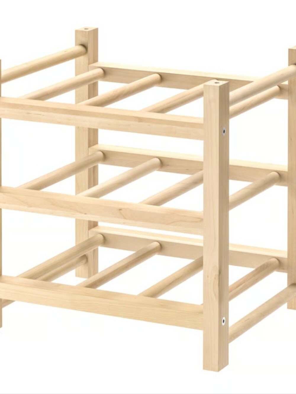 IKEA HUTTEN solid wood 9-bottle 3-tier wine rack
